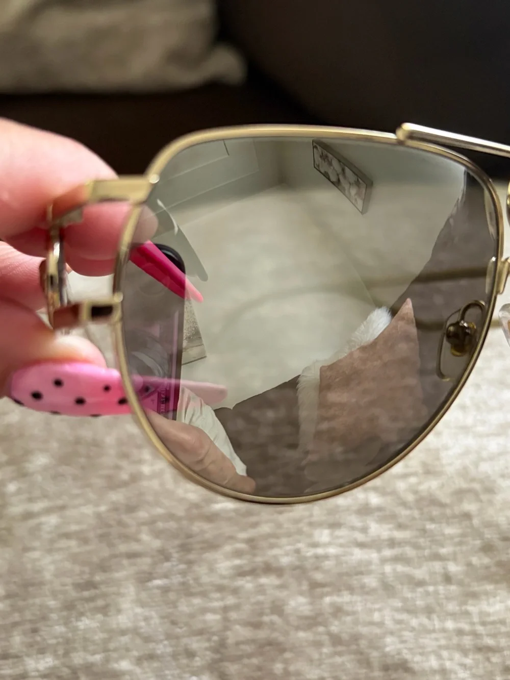 Versace Unisex Gold Frame Aviator Sunglasses with Grey Lenses